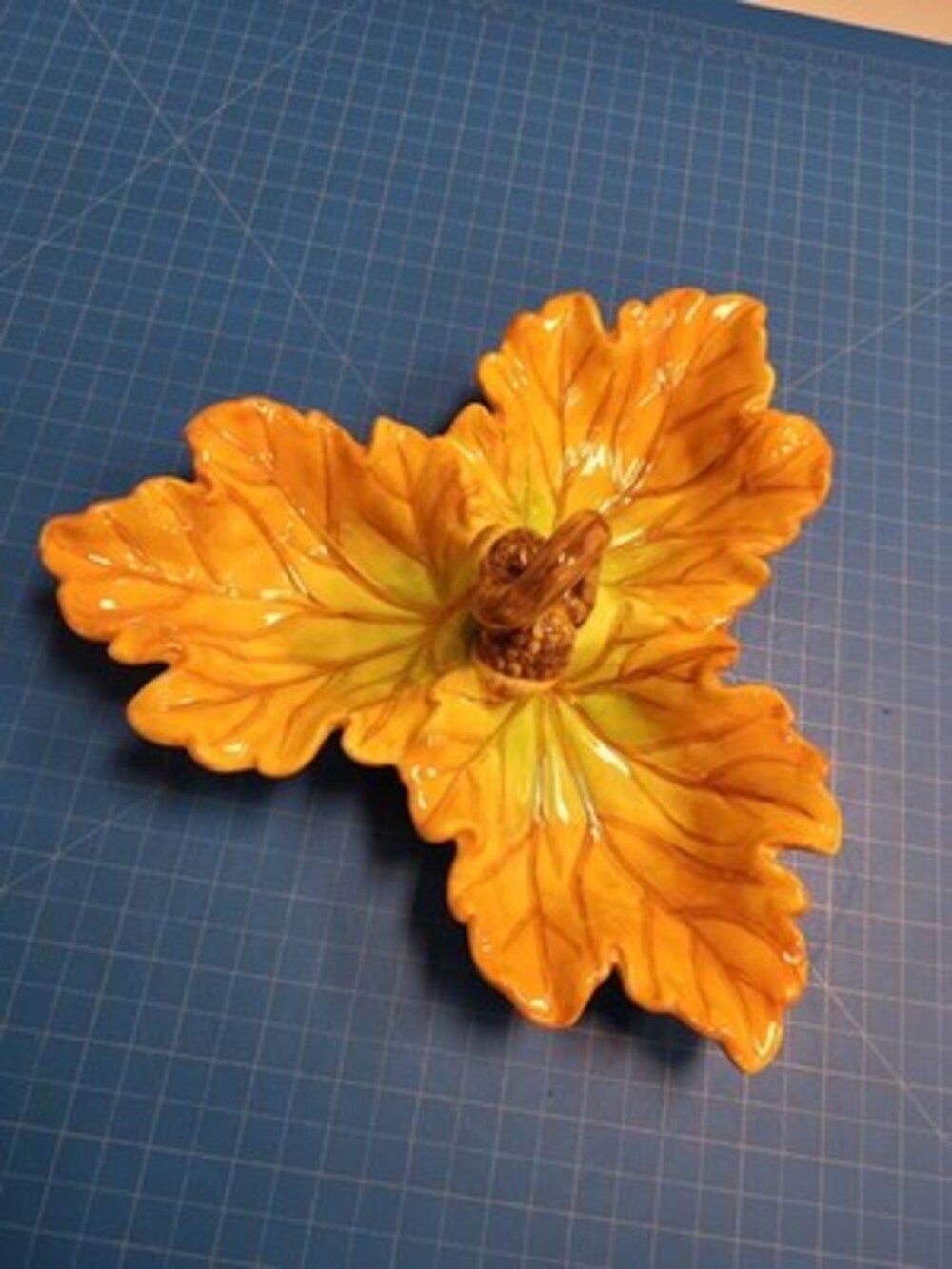DanDee Candy Dish Fall Leaf Shaped Serving Bowl Autumn Decor Centerpiece